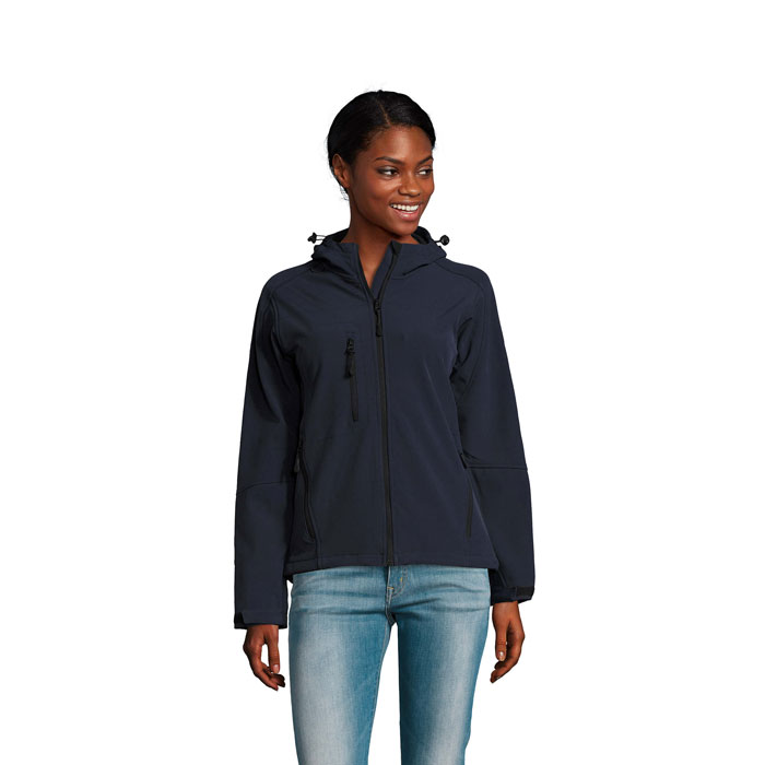 REPLAY WOMEN - REPLAY DAMEN HOOD SOFTSHELL - French Navy