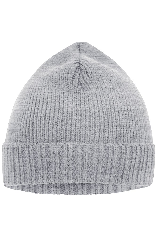 Basic Knitted Beanie - Light-grey-melange (ca. Pantone 400C)