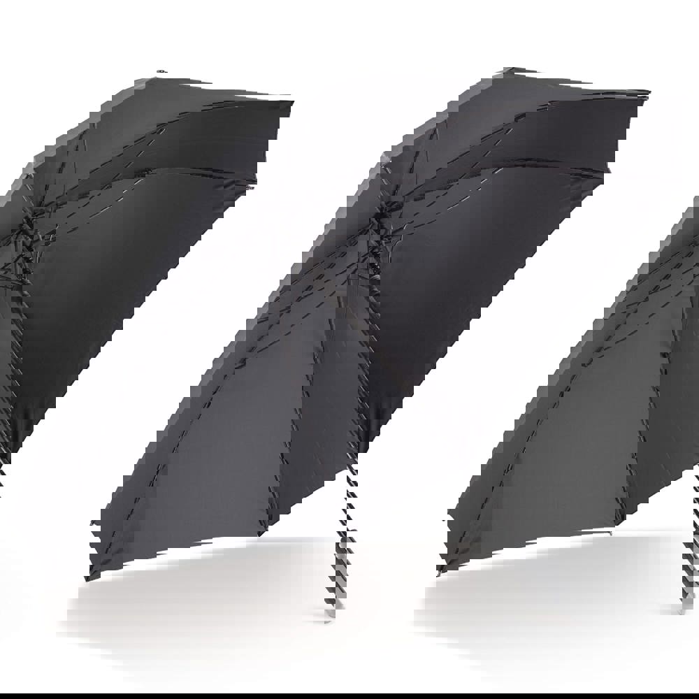 Luxus 27” quadratischer Regenschirm mit Hülle - Schwarz