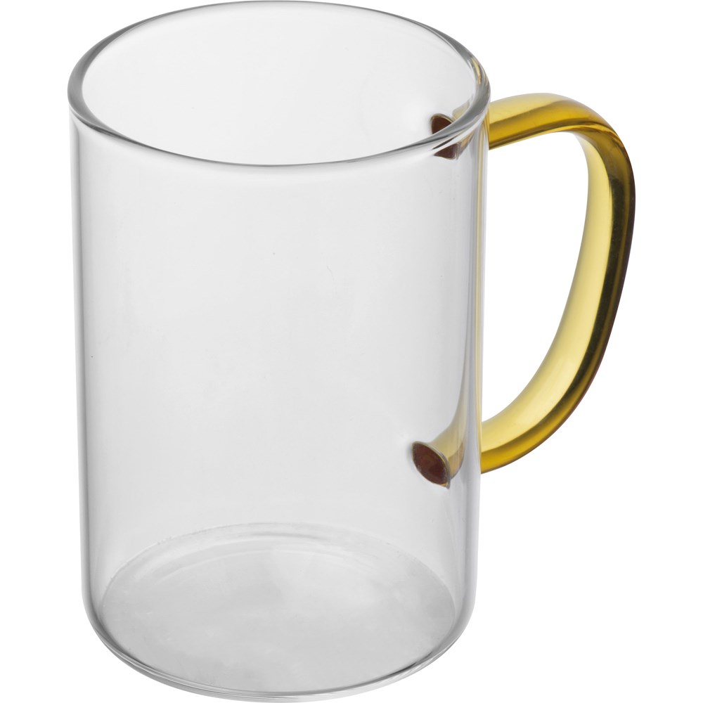 Glastasse mit farbigem Henkel, 250ml EDDA - Gelb