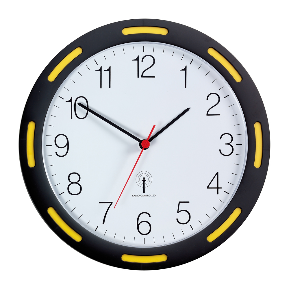 Funk-Wanduhr U-2248 - schwarz/gelb