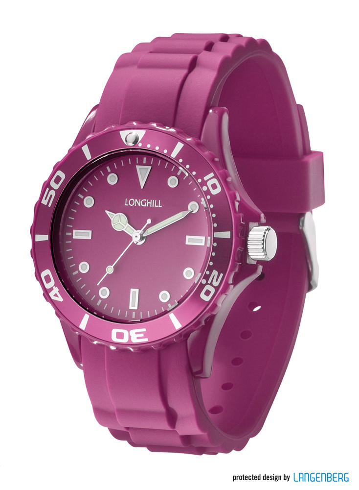 Kunststoffuhr LOGI LADY - Fuchsia