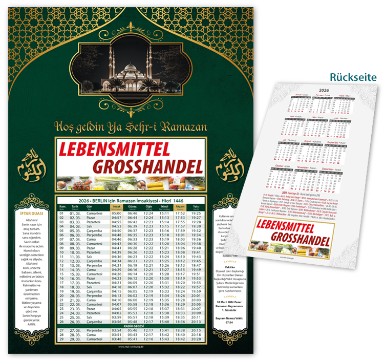 Ramadan Kalender - Imsakiye A3 - I-94