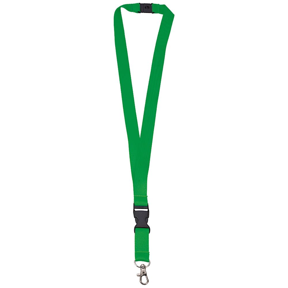Polyester-Lanyard 20mm mit Schnalle und Haken - Green 348C