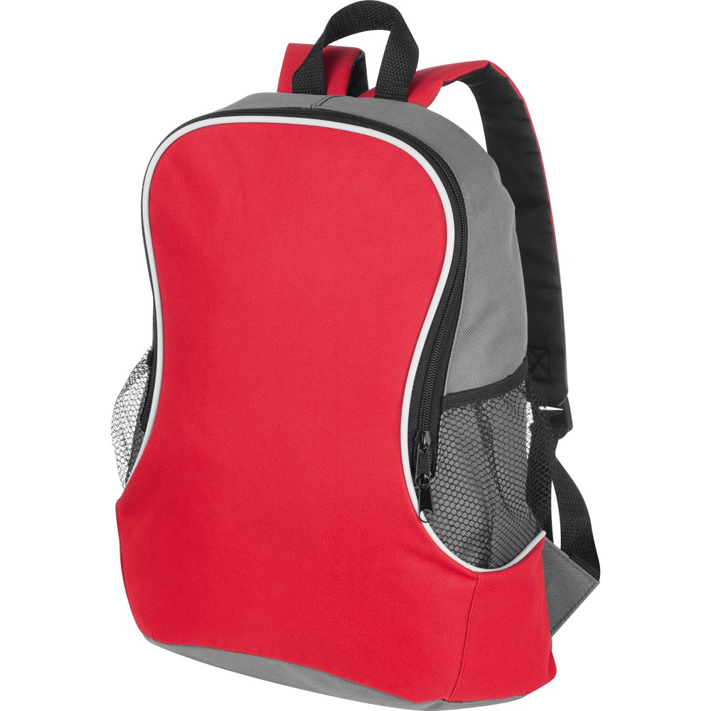 Rucksack mit Seitenfächern aus Polyester CAMERON - Rot