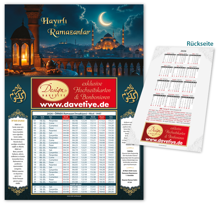 Ramadan Kalender - Imsakiye A3 - I-95