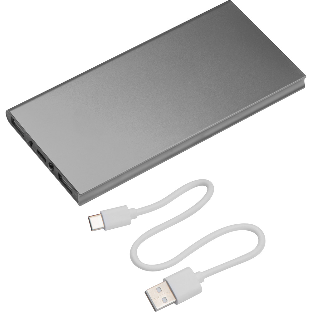 Powerbank 8.000 mAh Wolfsberg - Silbergrau