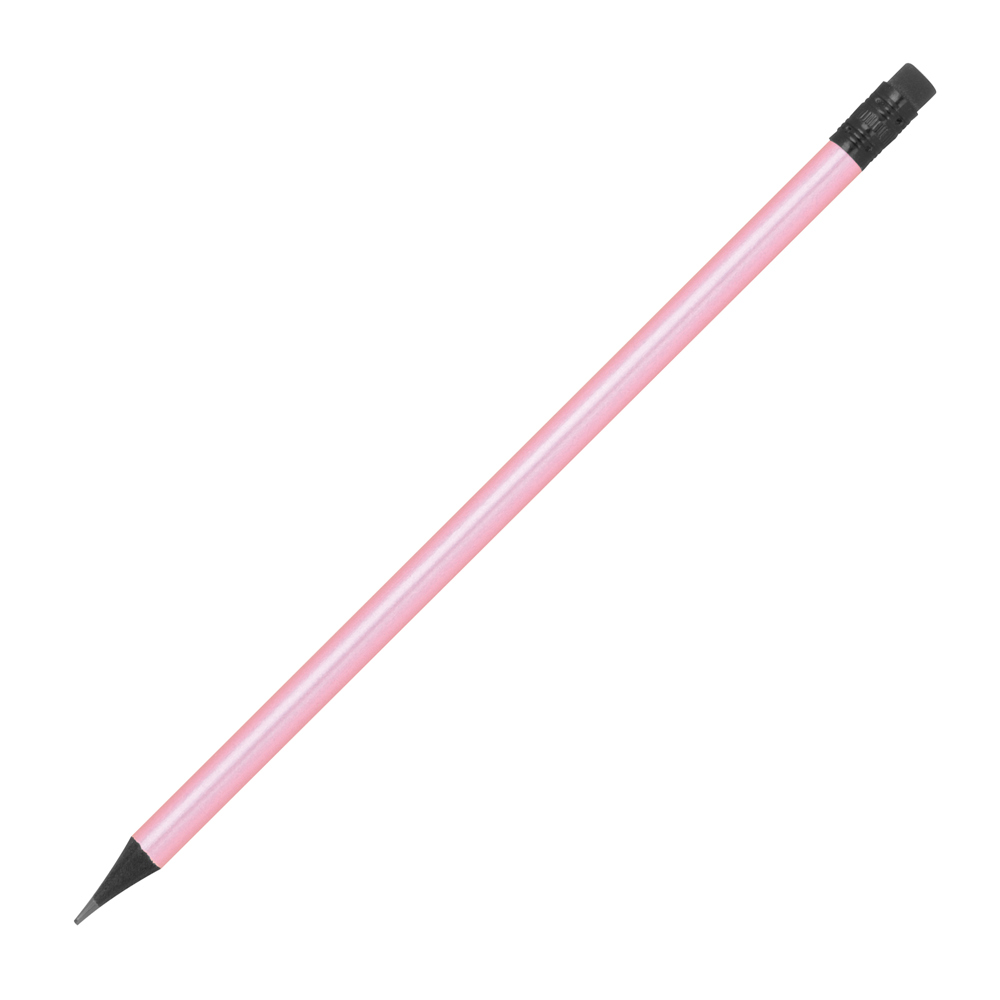 Bleistift mit Radiergummi in Metallic-Farben JAMES - Pink