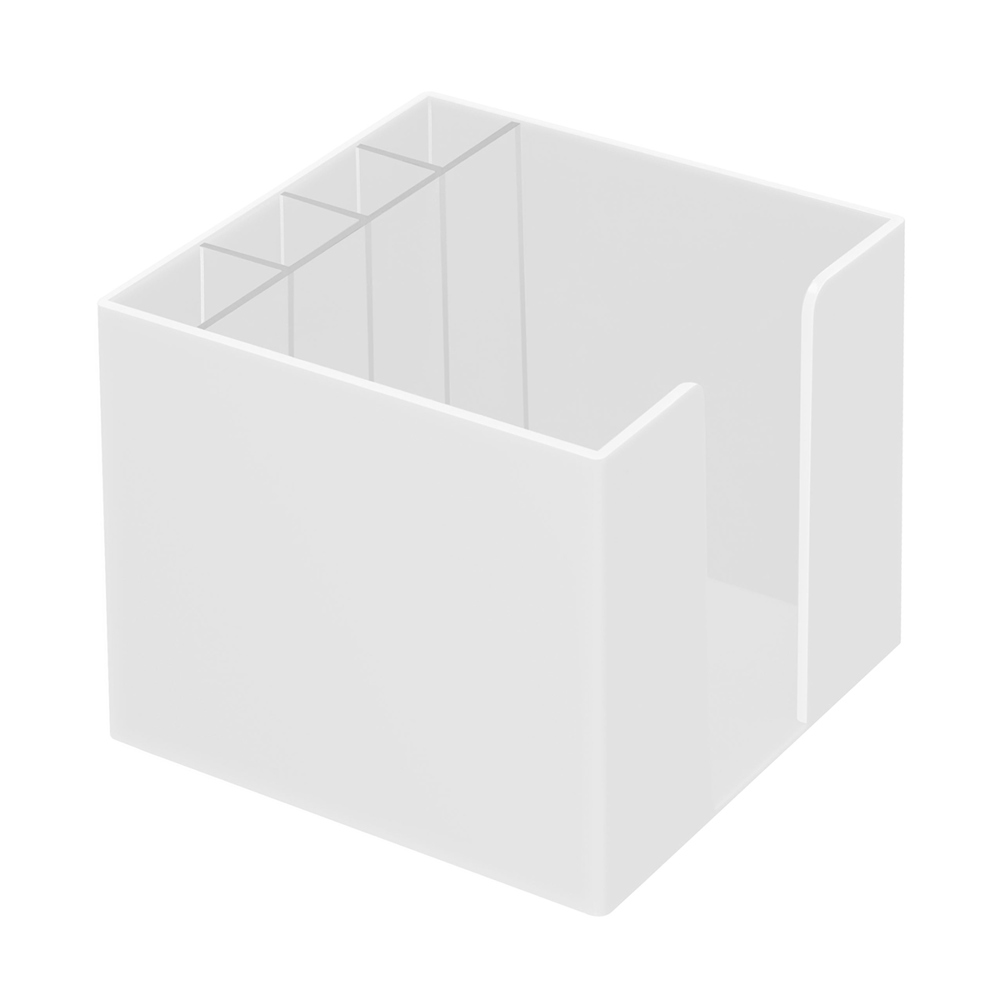 Zettelbox mit Köcher "Epsilon" - Weiß