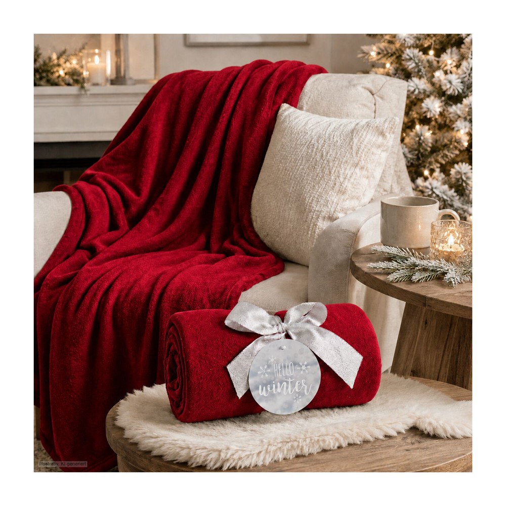 Fleecedecke WINTER SPECIAL - rot - 120 x 150 cm, 180 g/m²
