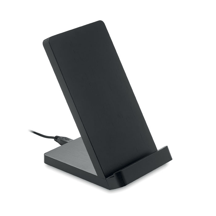 WIRESTAND - Draadloze bamboe oplaadstation - Schwarz