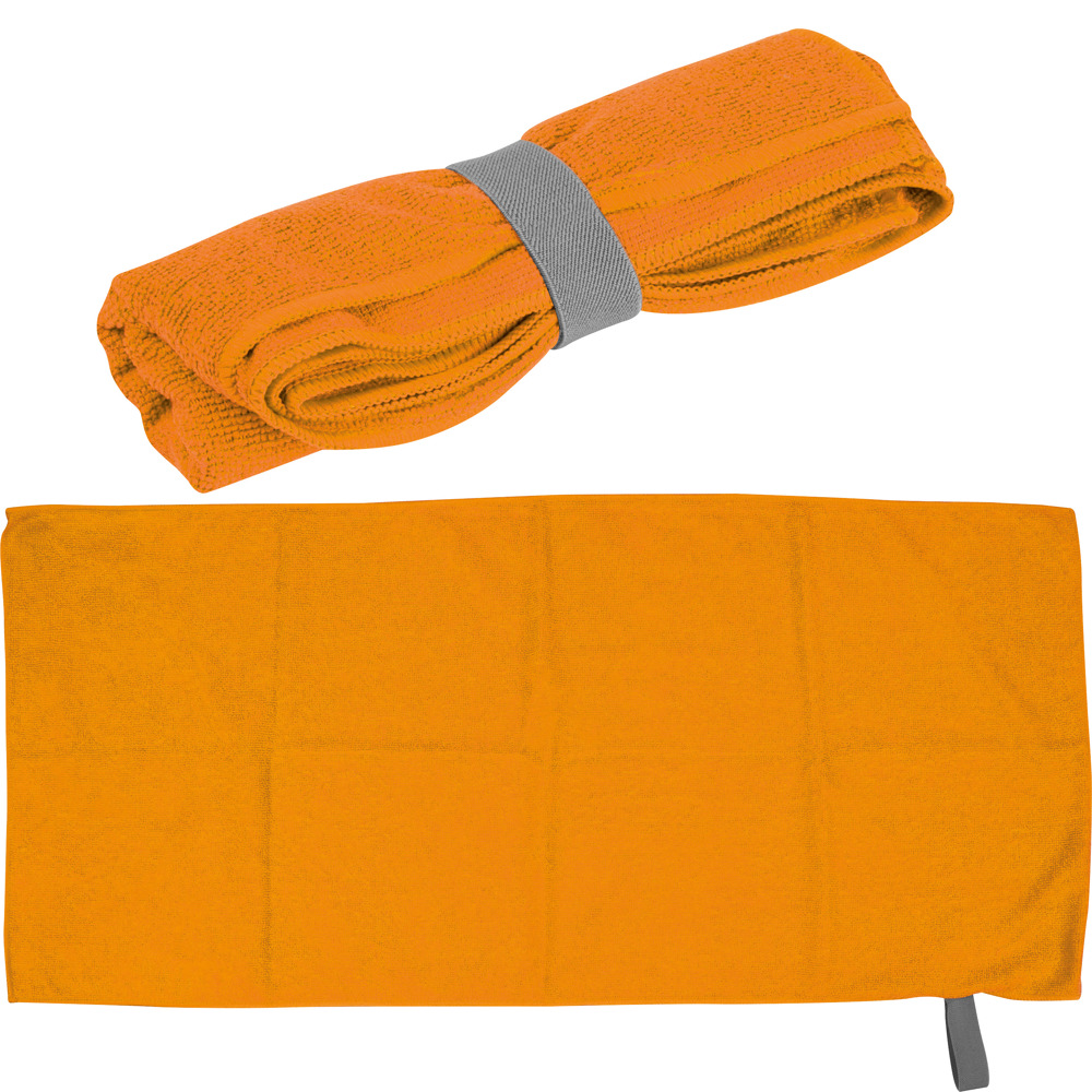 Mikrofaser Handtuch mit Gummiband HUGH - Orange