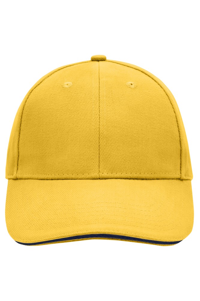 6 Panel Sandwich Cap - Gold-yellow/navy (ca. Pantone 1235C
296C)
