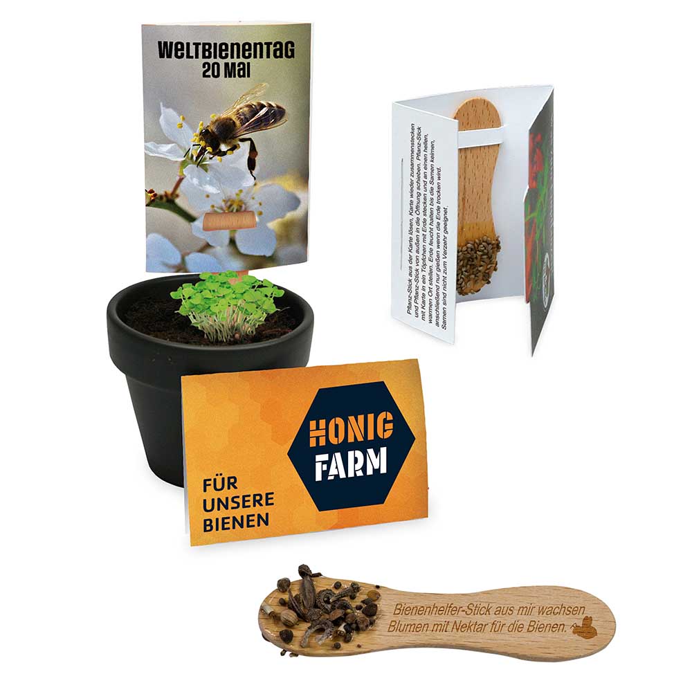 Bienenhelfer-Stick mit Samen - individuell