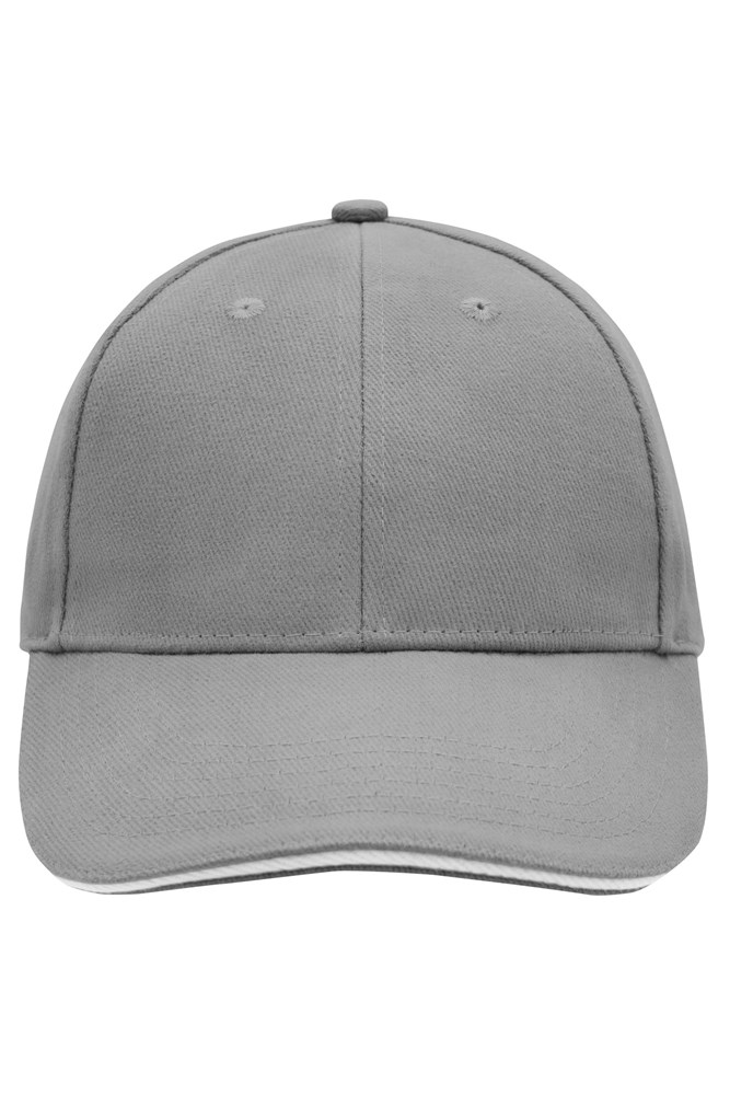 6 Panel Sandwich Cap - Dark-grey/white (ca. Pantone 172-7C
white)