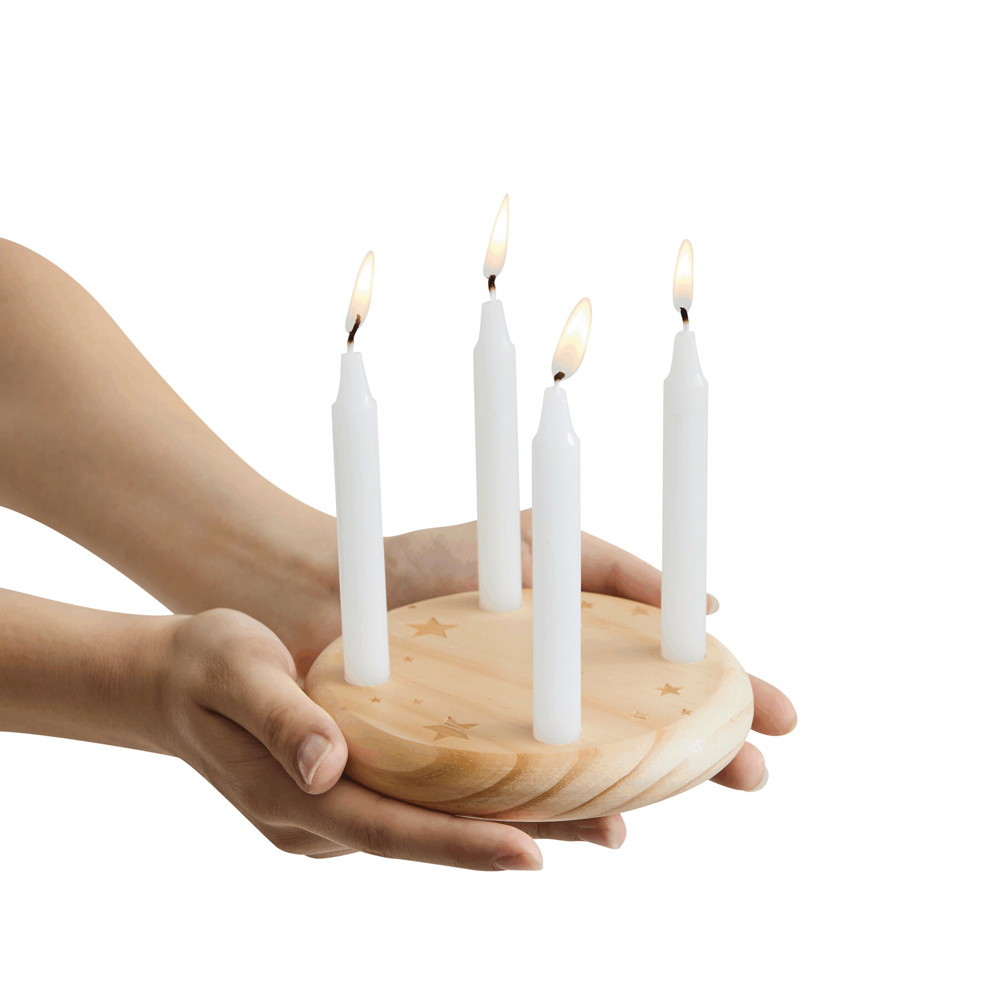 4-CHRISTMAS - Kleiner Holz-Adventskranz