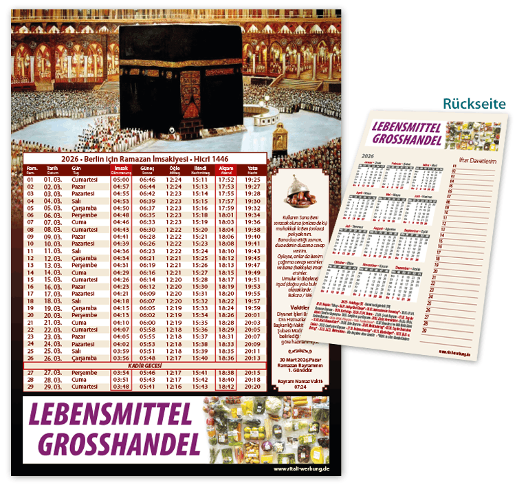Ramadan Kalender - Imsakiye A4 - I-65