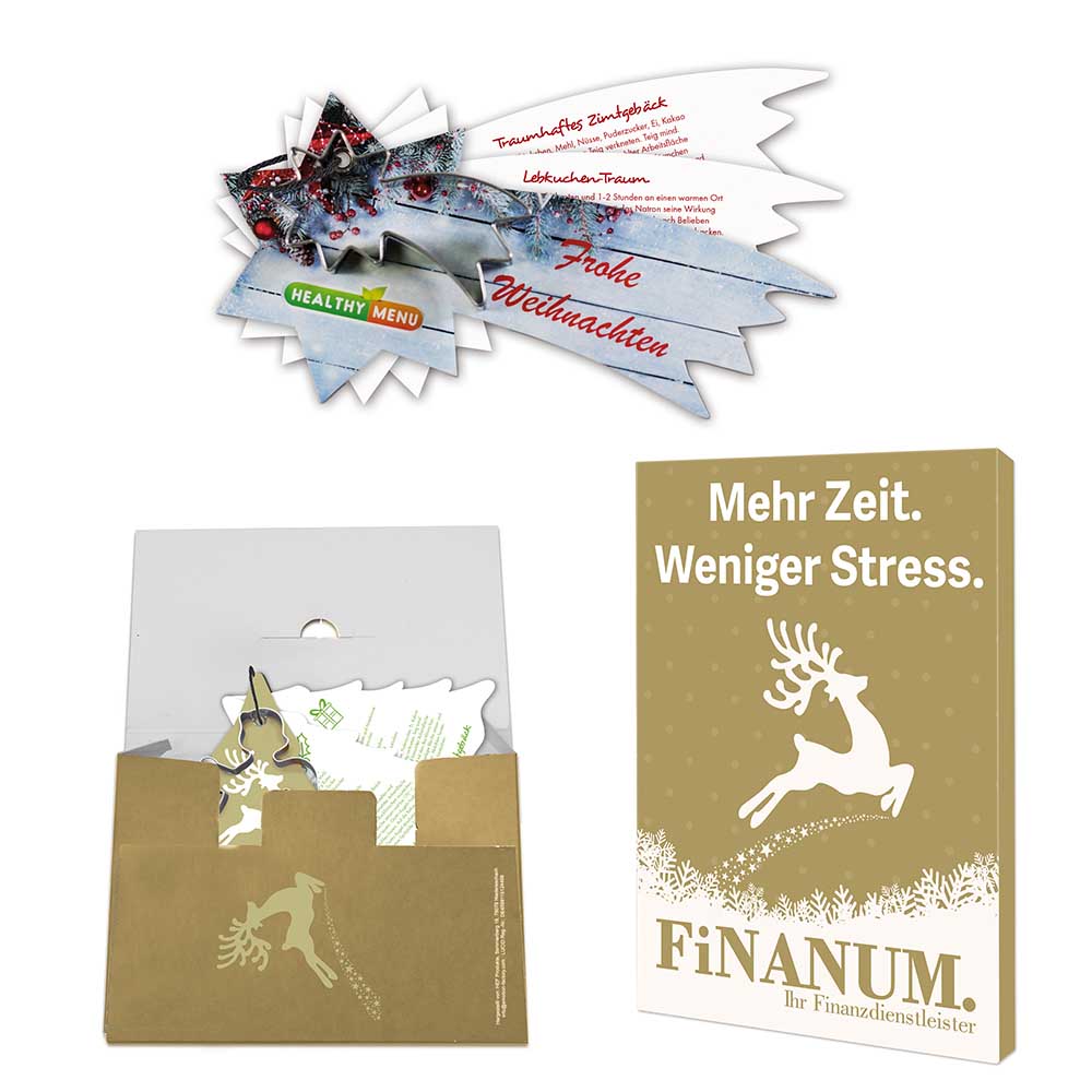 Backförmchen mit Rezeptblock Komet - individuell