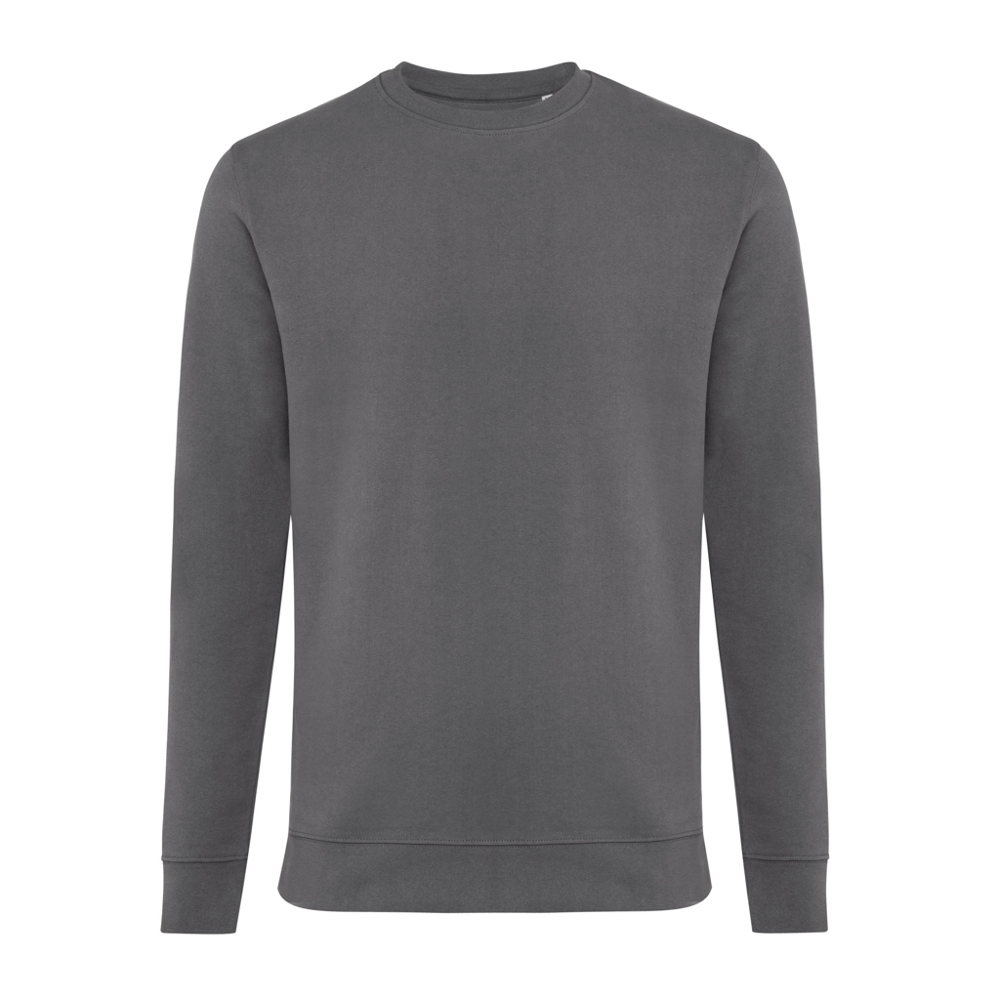 IQONIQ Zion Rundhals-Sweater aus recycelter Baumwolle - anthrazit (± PMS 19-3900 TCX)