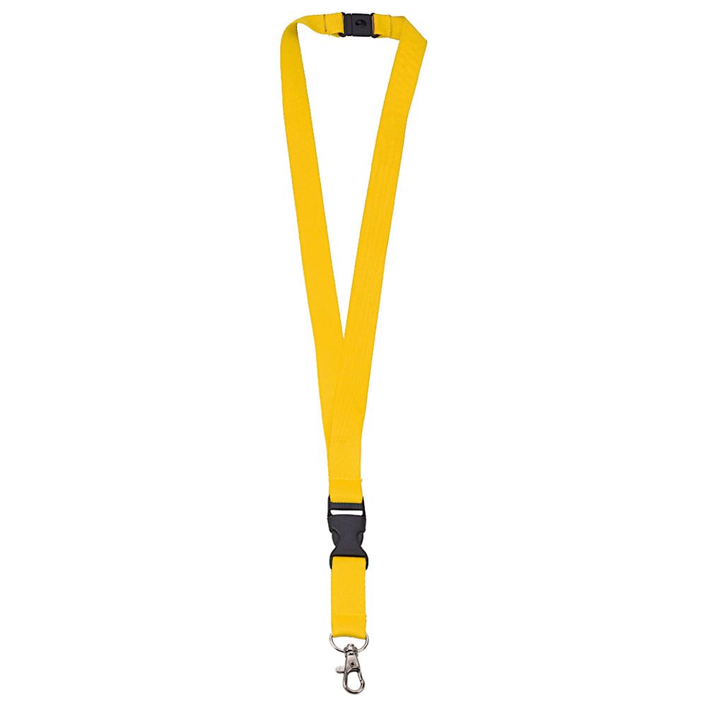 Polyester-Lanyard 20mm mit Schnalle und Haken - Yellow 012C