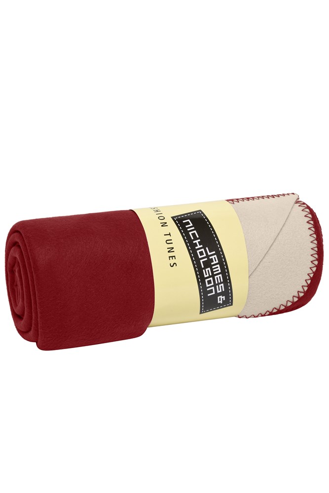 Bonded Fleece Blanket - Bordeaux/cream (ca. Pantone 504C
7527C)