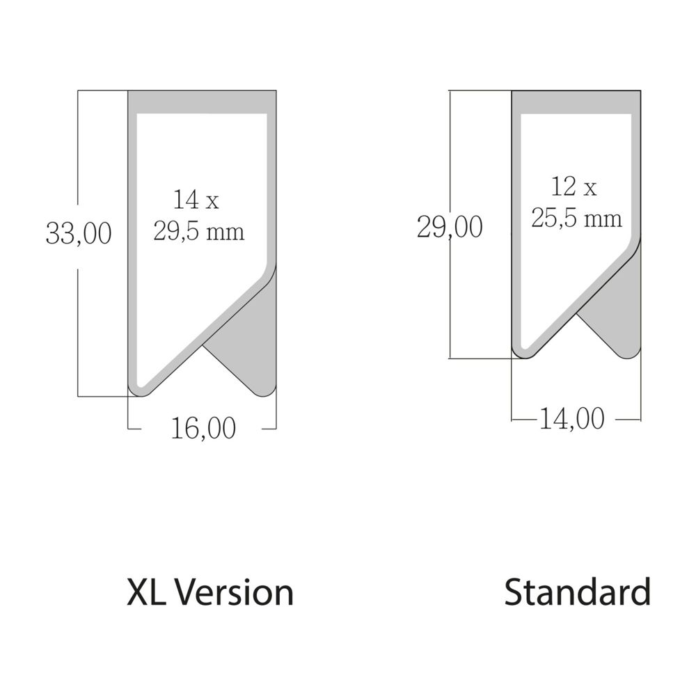 ROMINOX® Mehrweg-Büroklammer X Clip XL, idealer Mailingartikel für Dokumente, bis zu 16 Seiten Klemmkraft
