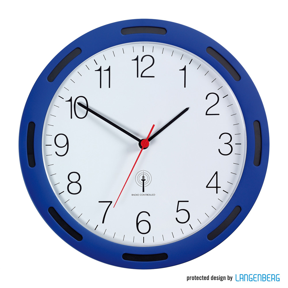 Funk-Wanduhr U-2248 - blau/schwarz