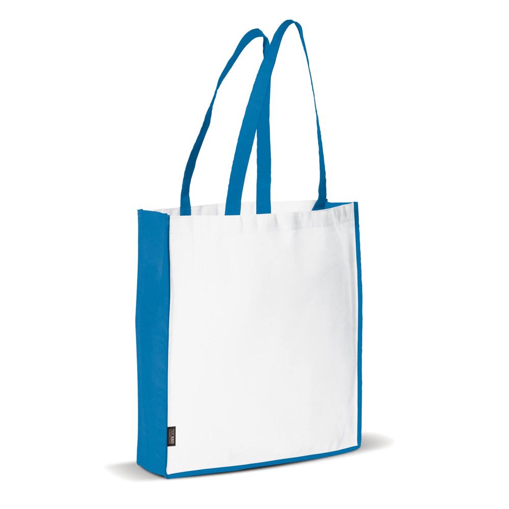 Tragetasche Non-Woven 75g/m² - Weiss / Blau