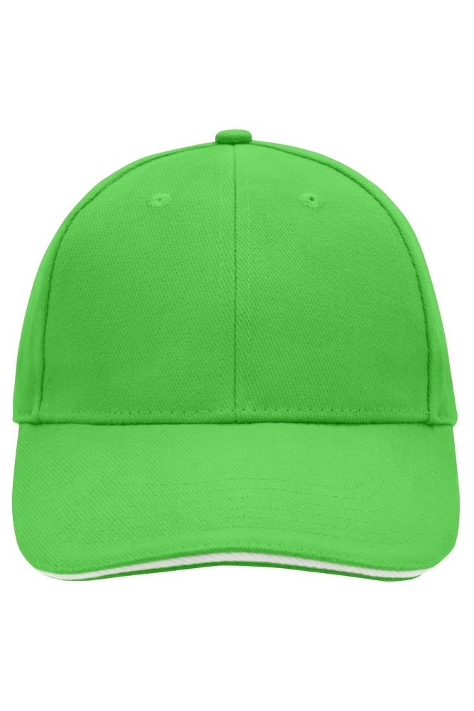 6 Panel Sandwich Cap - Lime-green/white (ca. Pantone 360C
white)