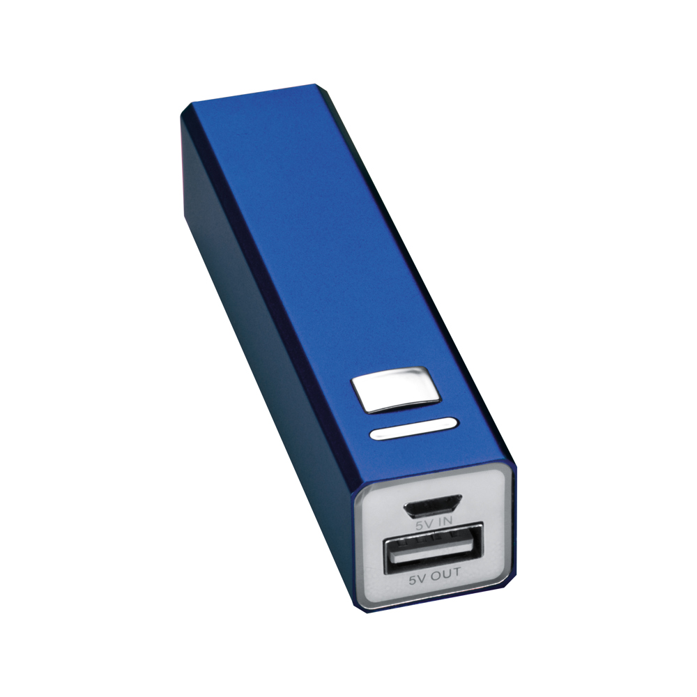Powerbank 2.200 mAh aus Metall, inkl. Ladekabel OLEG - Blau