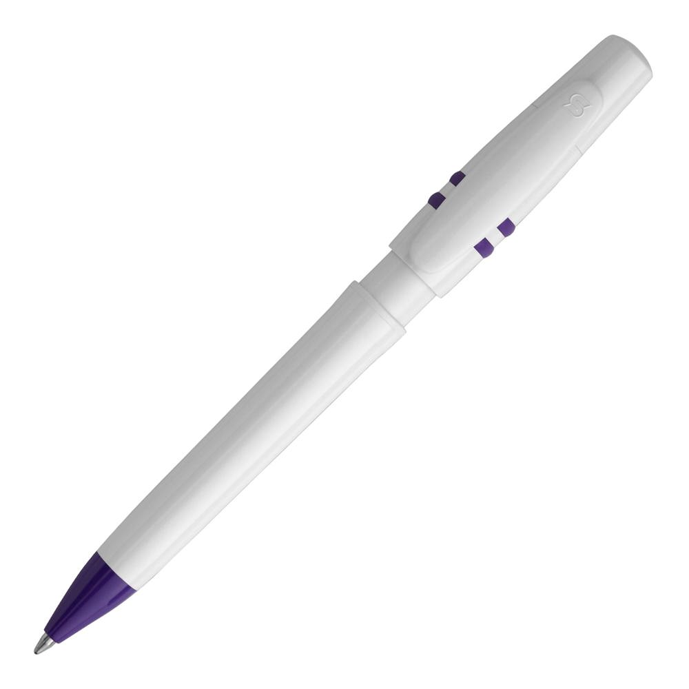 Kugelschreiber Nora hardcolour - Weiss / Purple