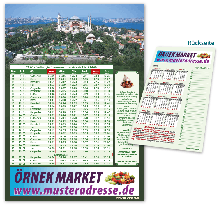 Ramadan Kalender - Imsakiye A4 - I-66