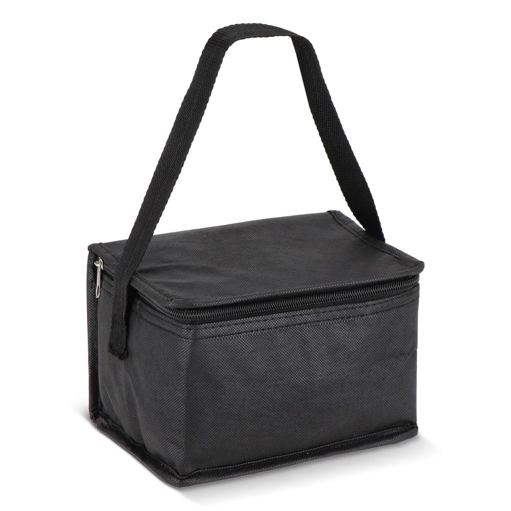 R-PET 6 Dosen-Kühltasche Non Woven 20x 13 x 12,5cm 75g/m² - Schwarz