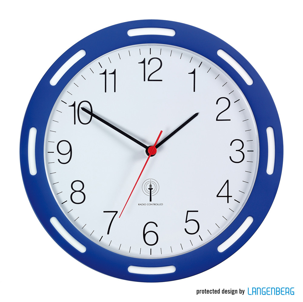 Funk-Wanduhr U-2248 - blau/weiss