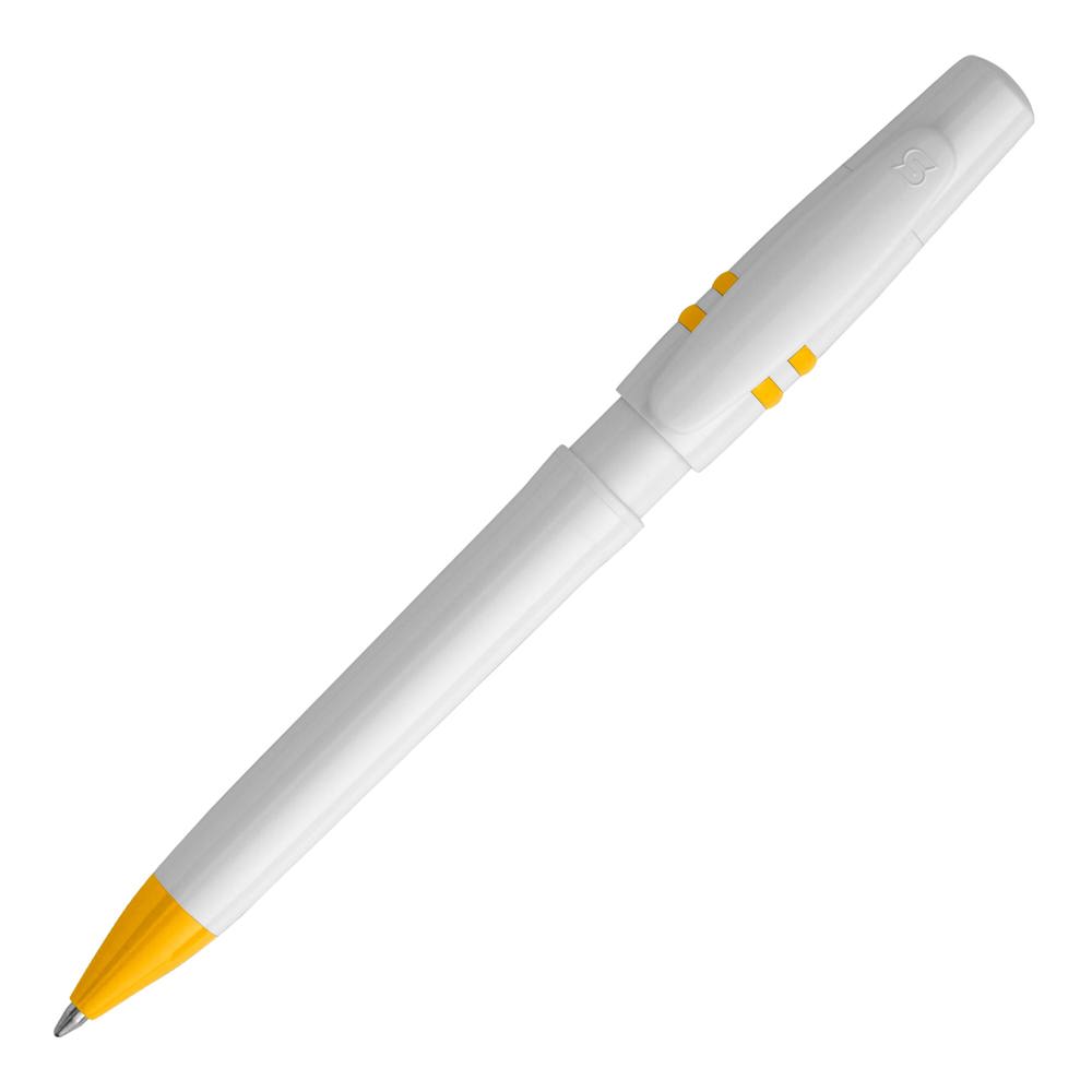 Kugelschreiber Nora hardcolour - Weiss / Gelb