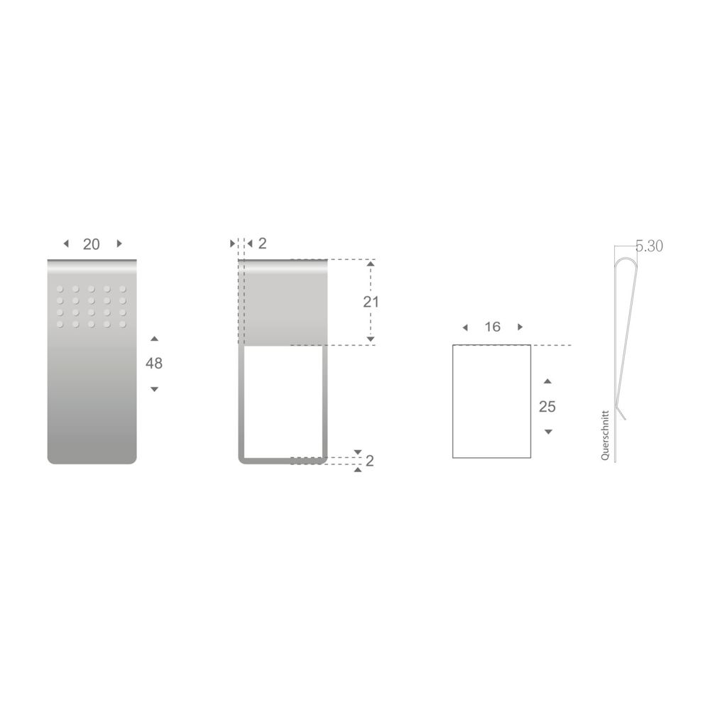 ROMINOX® Mehrweg-Büroklammer Straight Clip XL mit Noppen, idealer Mailingartikel für Dokumente, bis zu 35 Seiten Klemmkraft
