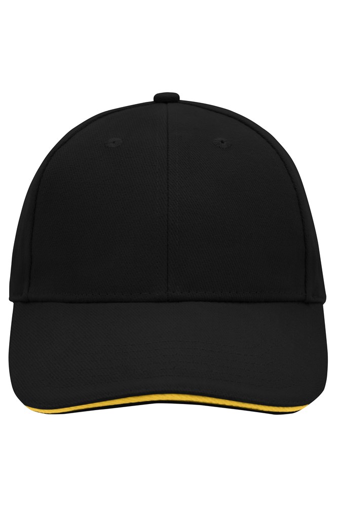 6 Panel Sandwich Cap - Black/yellow (ca. Pantone blackC
1-8C)