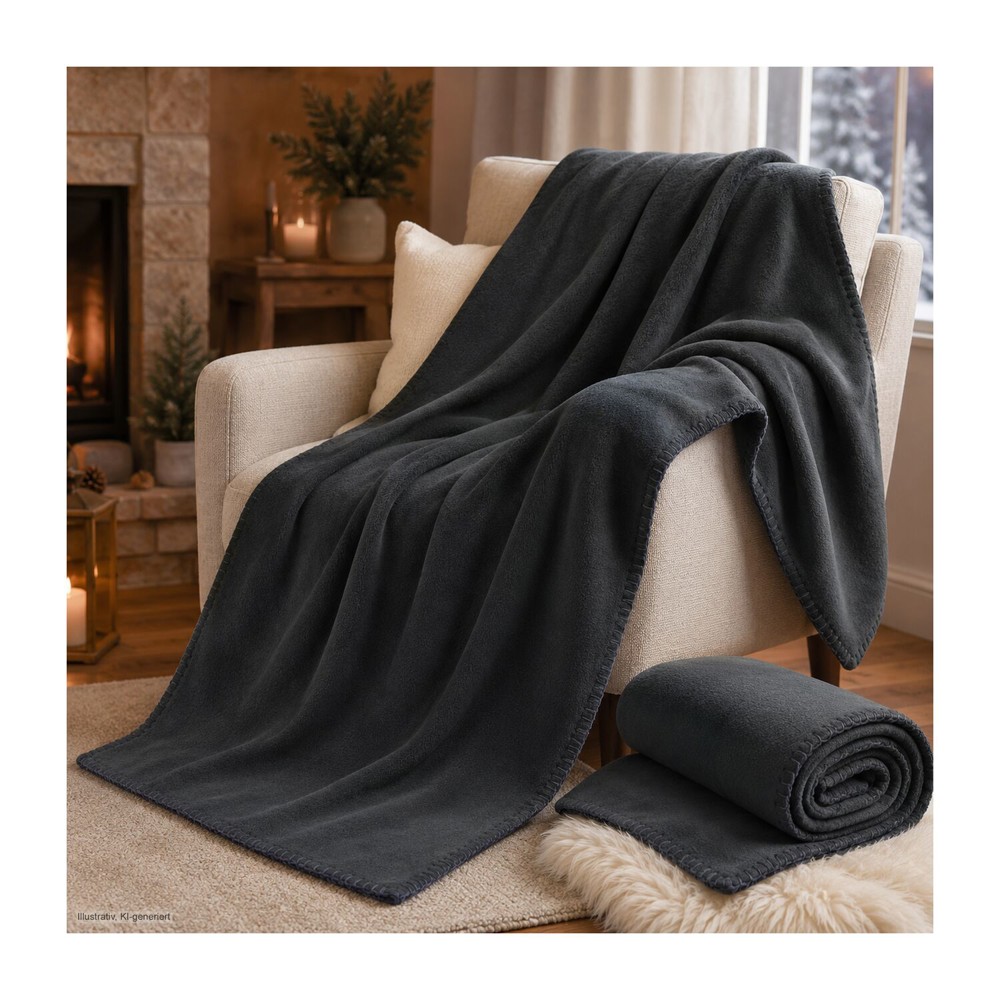 Fleecedecke WINTER SPECIAL - navy - 120 x 150 cm, 180 g/m²