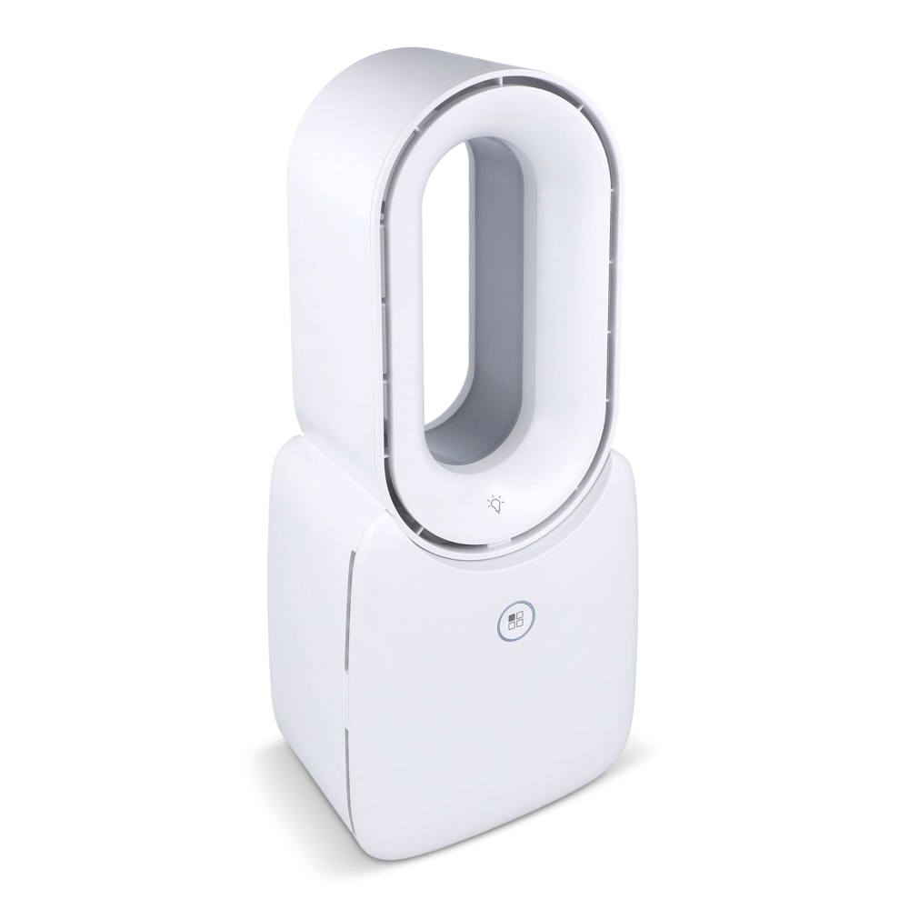 inSideOut Brislux – Rotorloser Softwind-Ventilator mit LED-Licht - Weiss