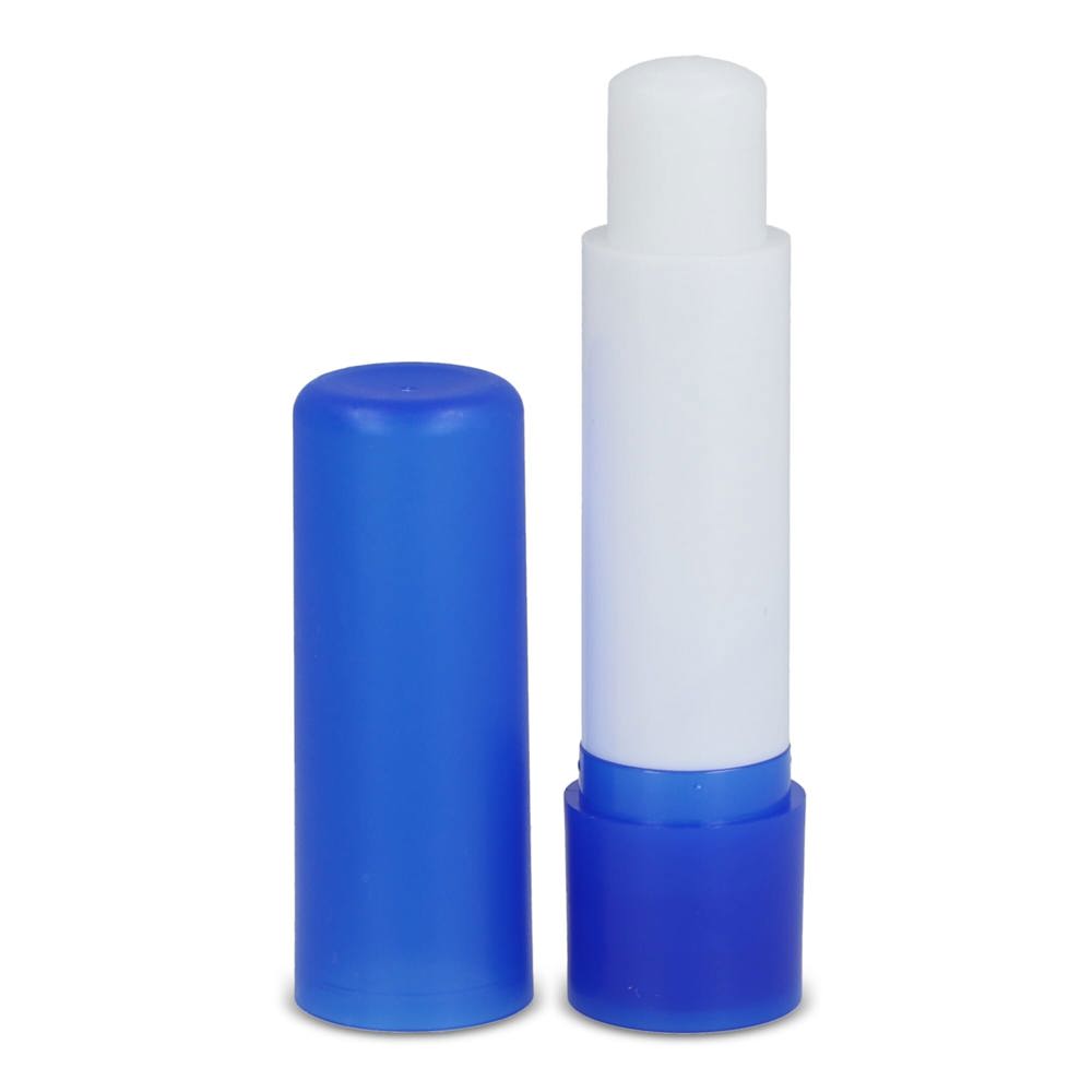 Klassischer Lippenpflegestift aus recycelten Materialien - Ecru / Blau