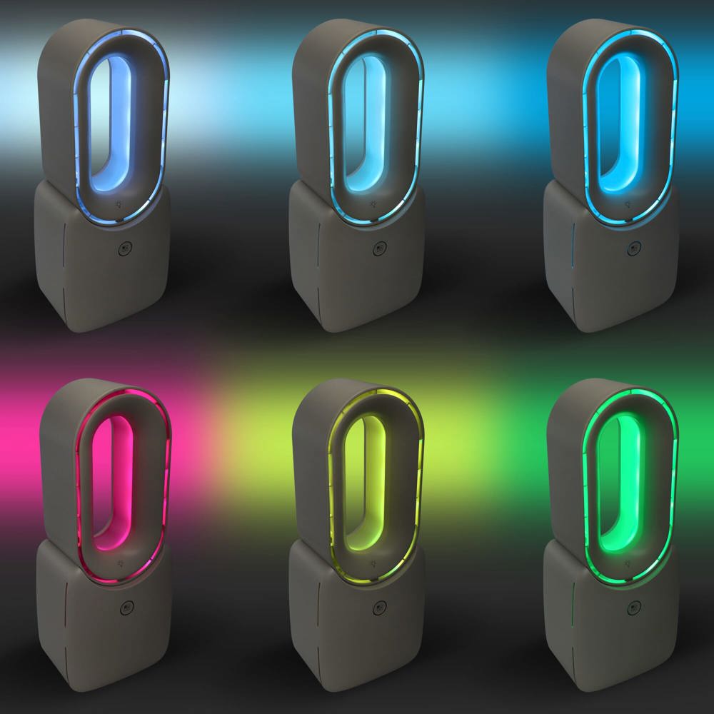 inSideOut Brislux – Rotorloser Softwind-Ventilator mit LED-Licht