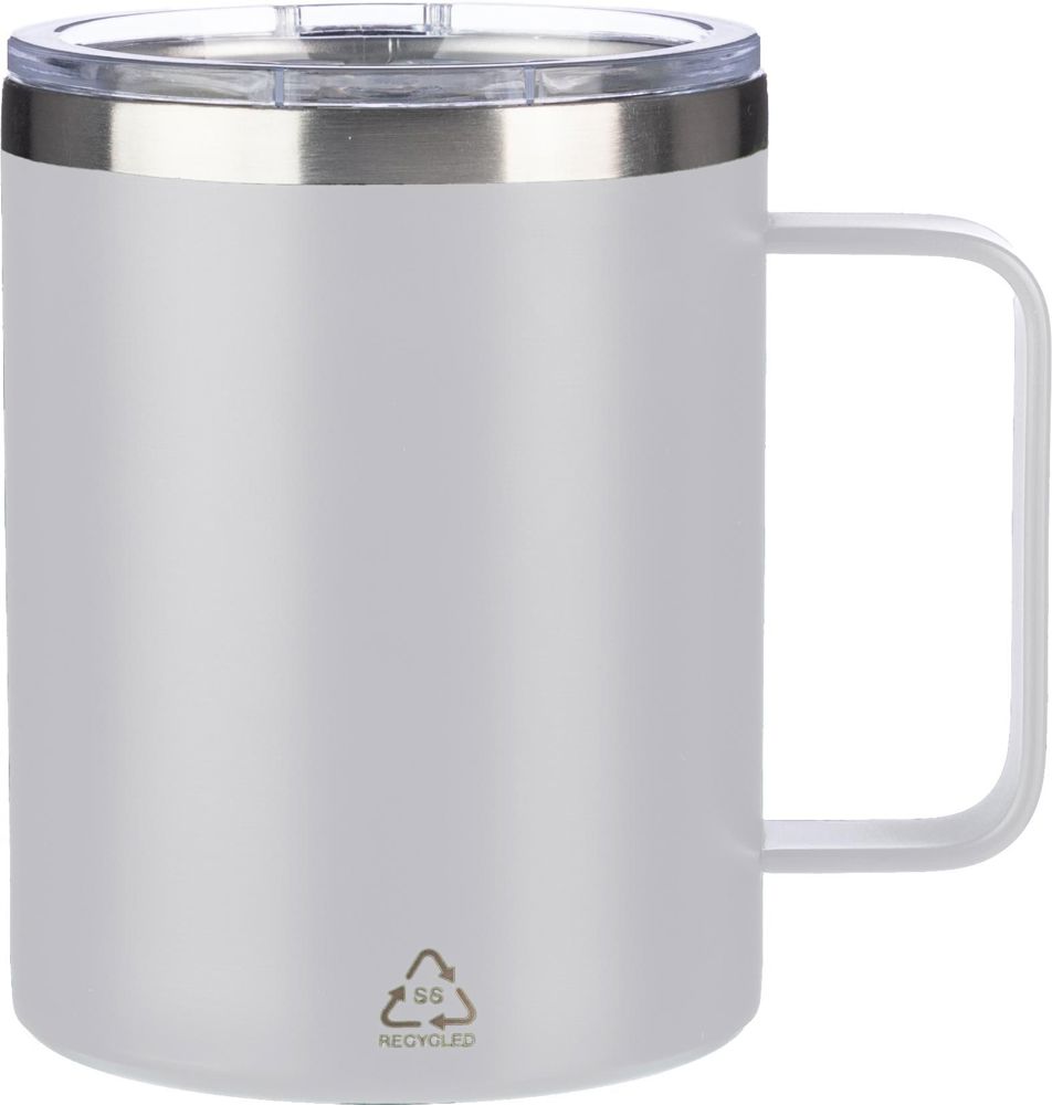Doppelwandiger Becher aus Edelstahl (300 ml) Renate - Weiß