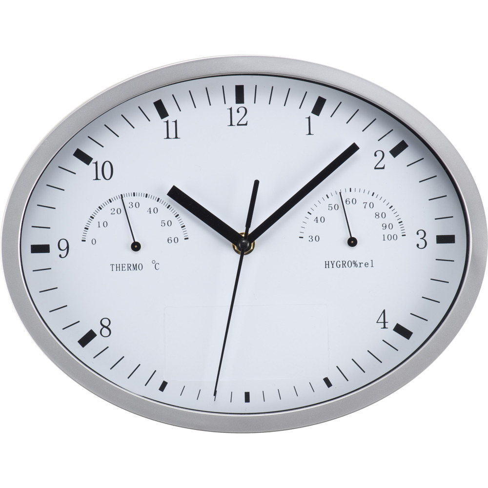 Wanduhr mit Hygro- und Thermometer HENRY - Weiß