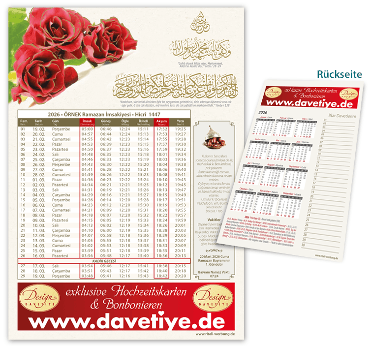 Ramadan Kalender - Imsakiye A4 - I-64