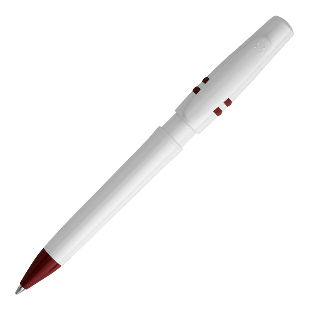 Kugelschreiber Nora hardcolour - Weiss / Dunkelrot