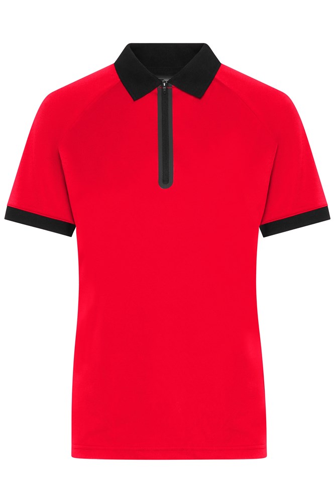 Ladies' Zip-Polo - Light-red/black (ca. Pantone 186C
blackC)