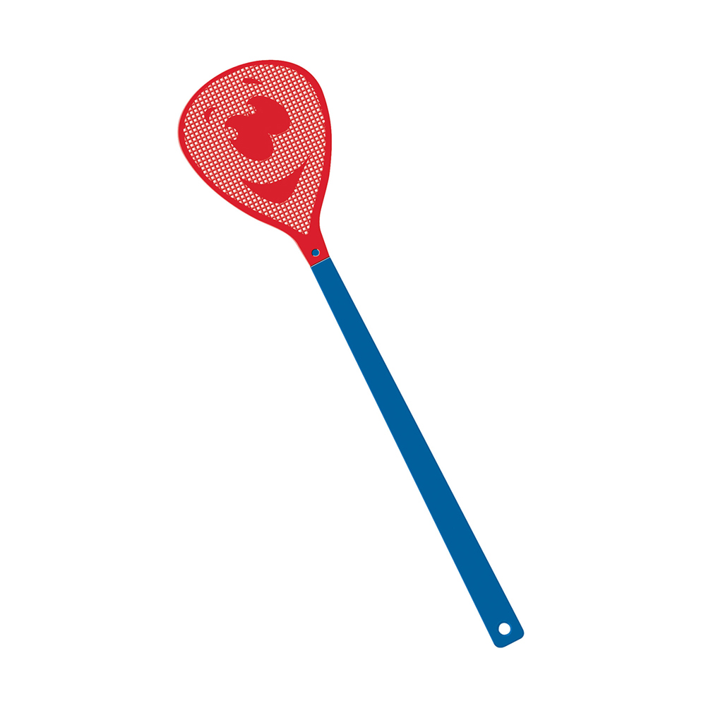 Fliegenklatsche "Gesicht" - blau/rot