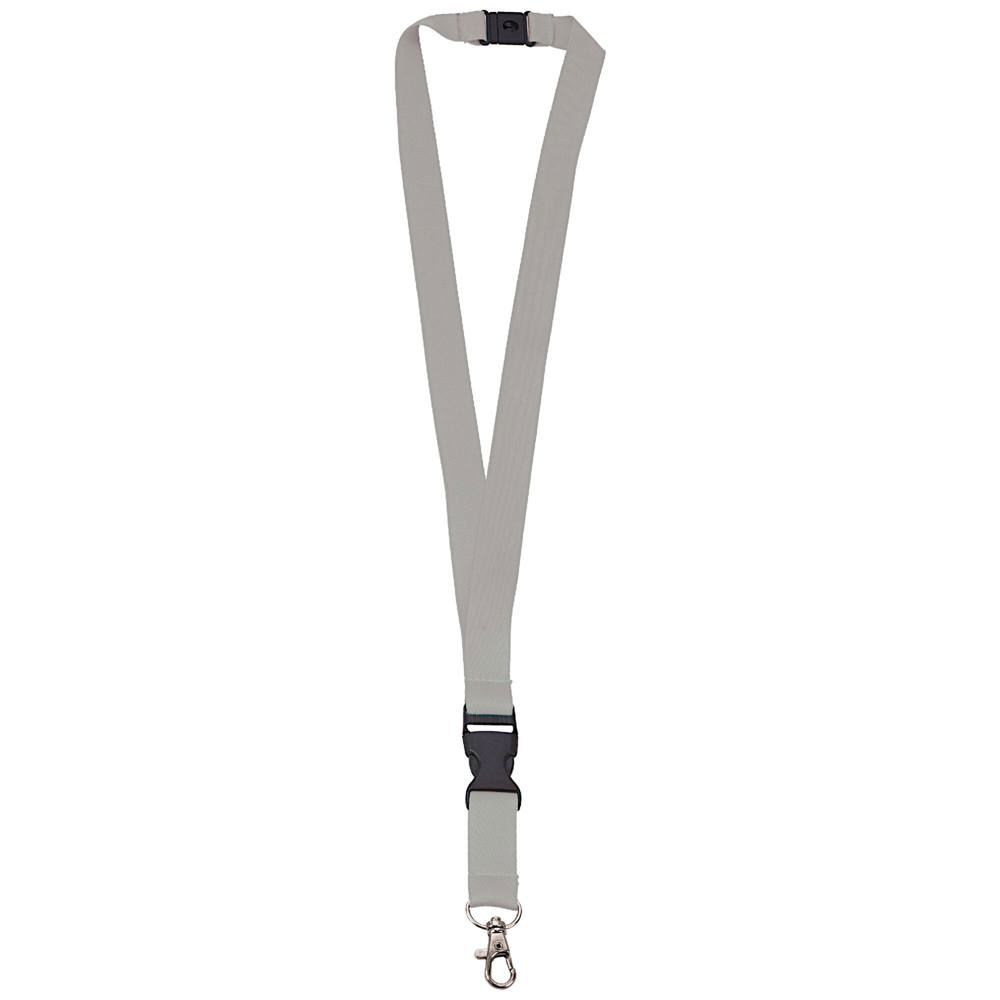 Polyester-Lanyard 20mm mit Schnalle und Haken - Cool Gray C