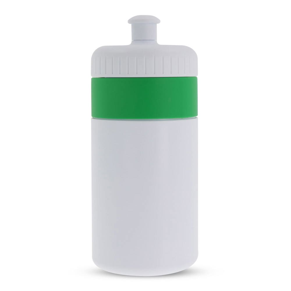 Sportflasche mit Rand 500ml - Weiss / Grün
