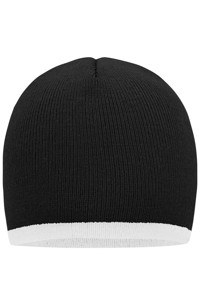 Beanie with Contrasting Border - Black/white (ca. Pantone blackC
white)